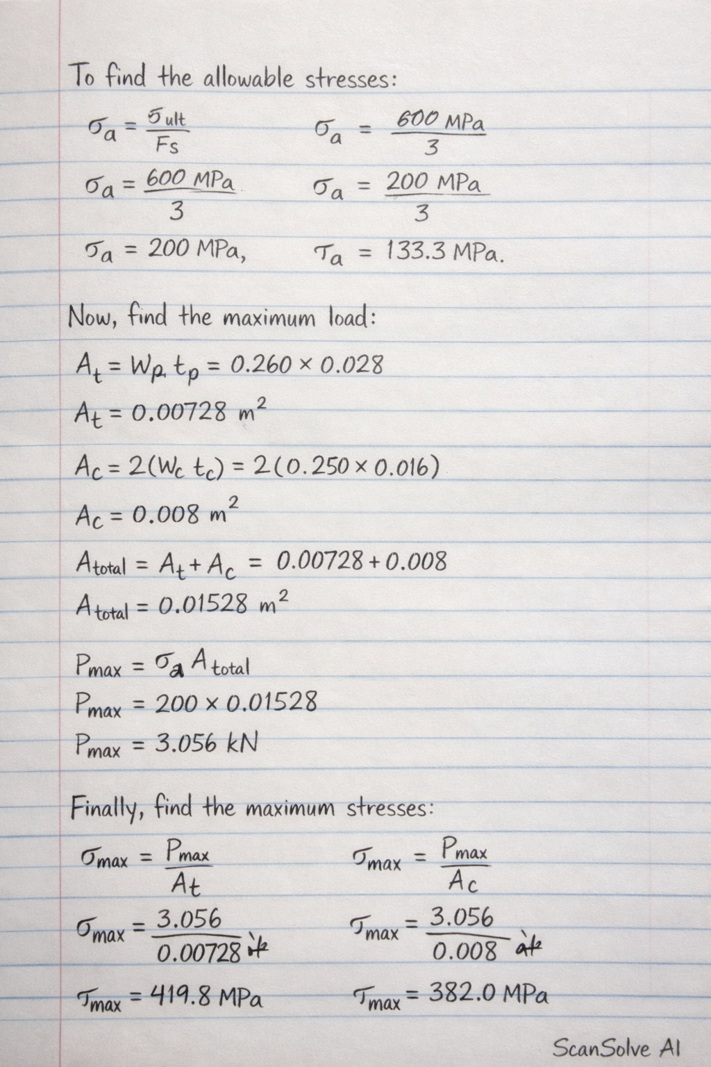 Handwritten step-by-step solution preview