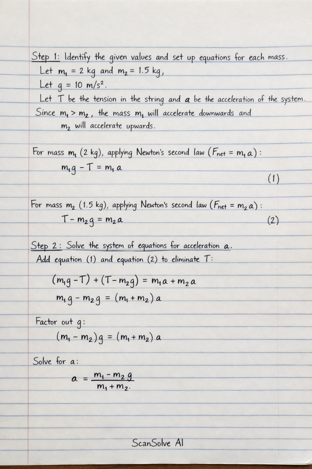 Handwritten step-by-step solution preview