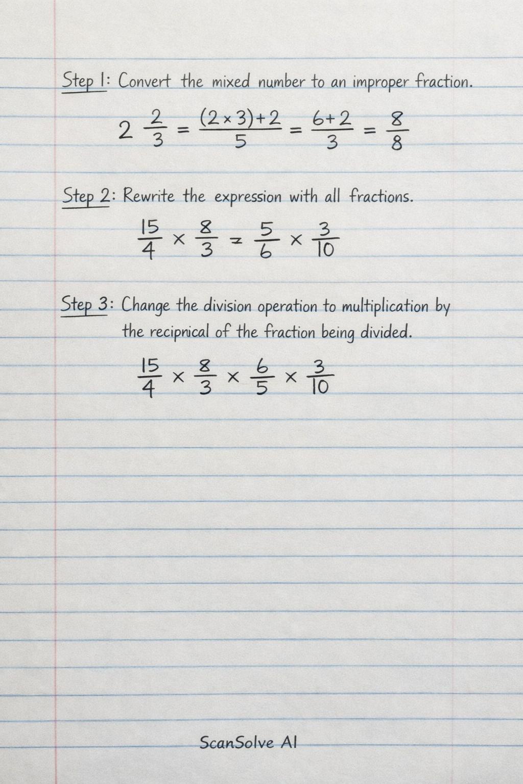 Handwritten step-by-step solution preview
