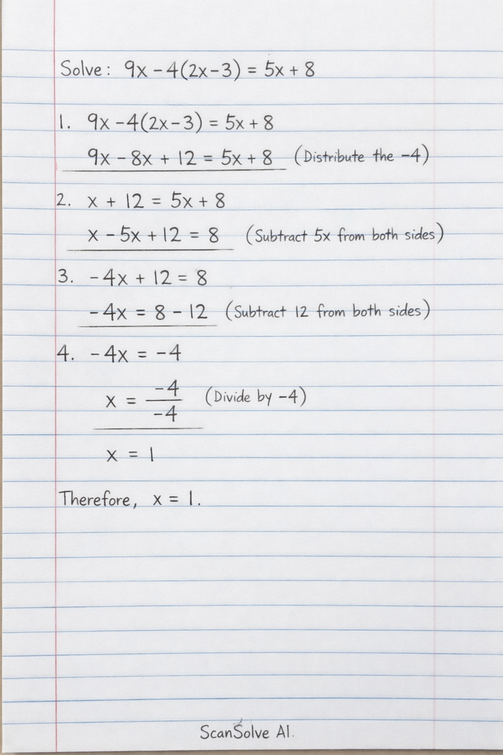 Handwritten step-by-step solution preview