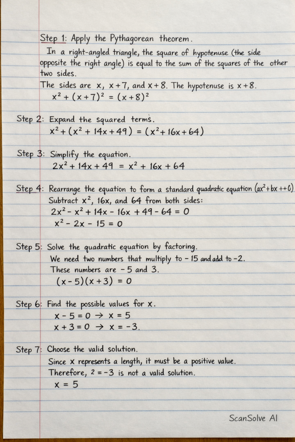 Handwritten step-by-step solution preview