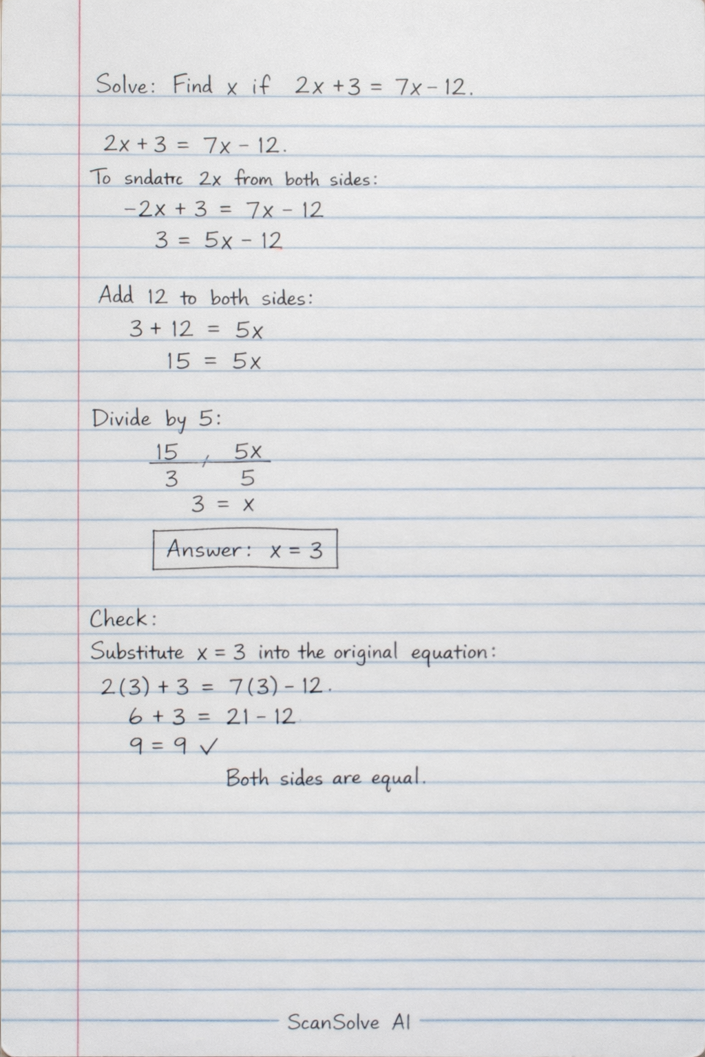 Handwritten step-by-step solution preview