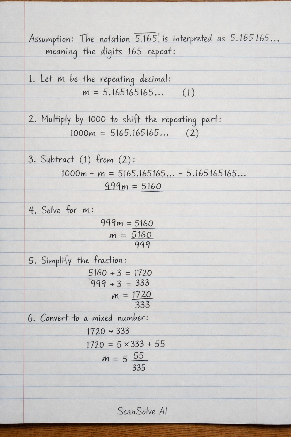 Handwritten step-by-step solution preview