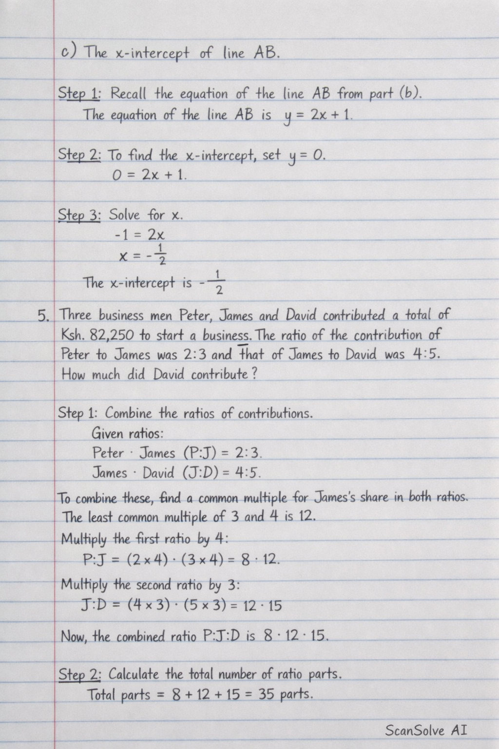 Handwritten step-by-step solution preview