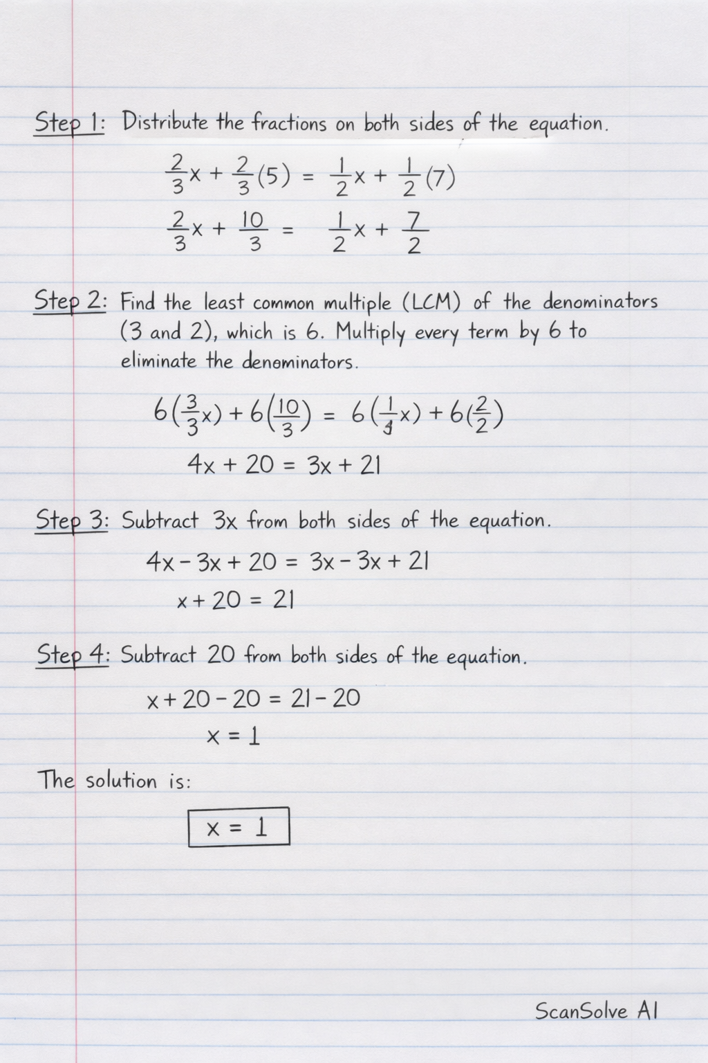Handwritten step-by-step solution preview