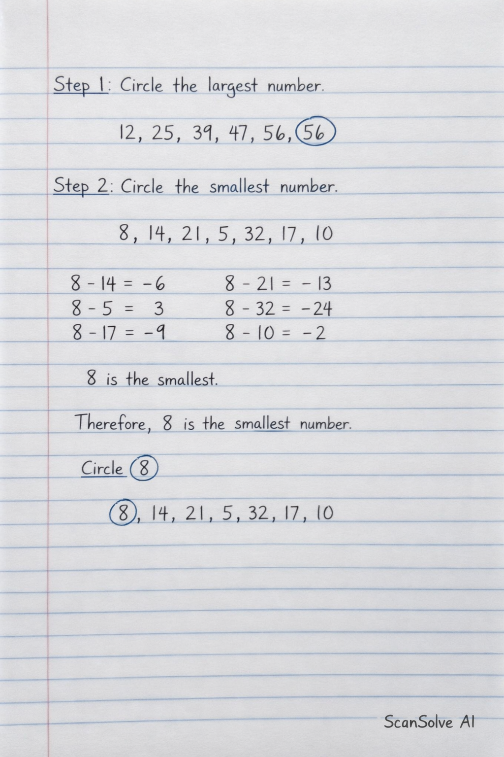 Handwritten step-by-step solution preview