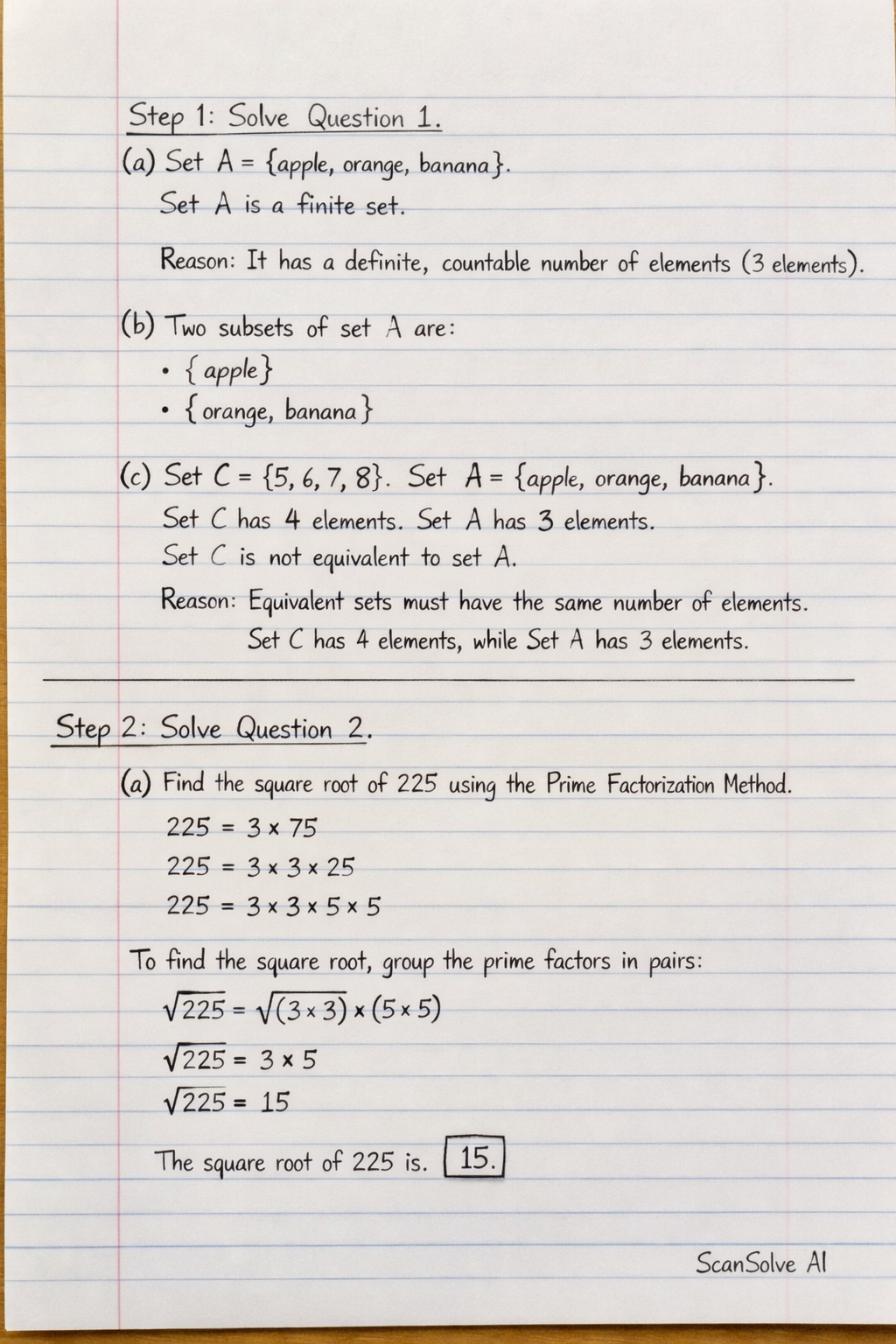 Handwritten step-by-step solution preview