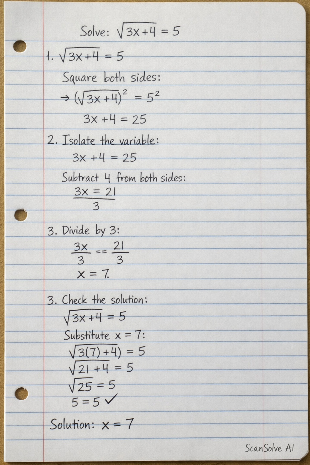 Handwritten step-by-step solution preview