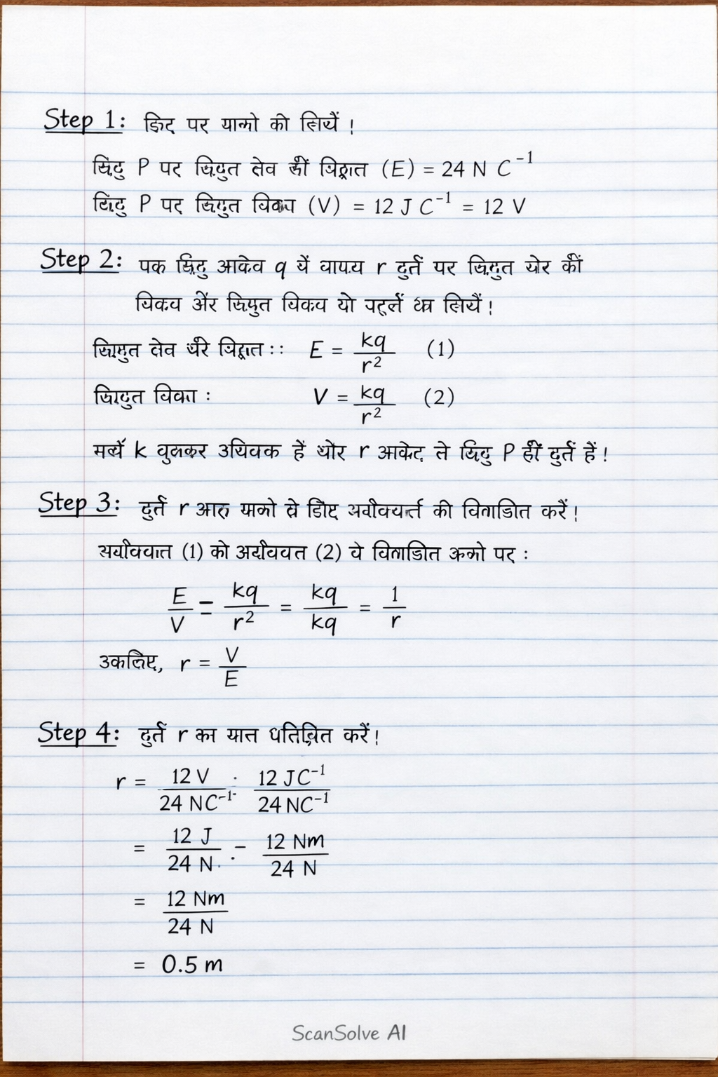 Handwritten step-by-step solution preview