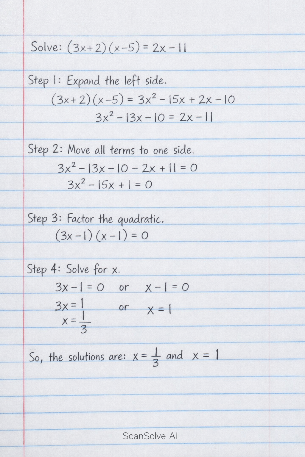 Handwritten step-by-step solution preview