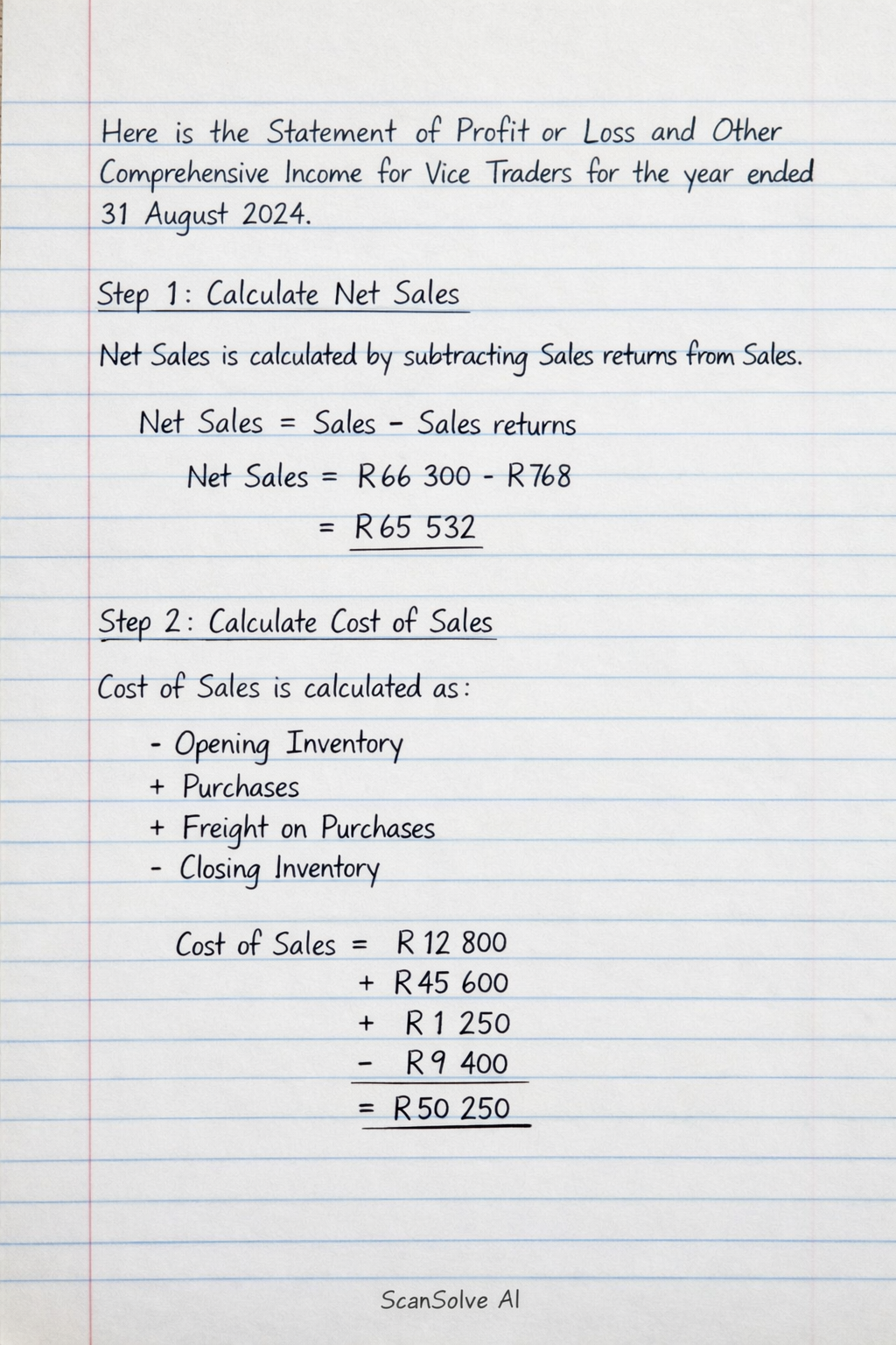 Handwritten step-by-step solution preview