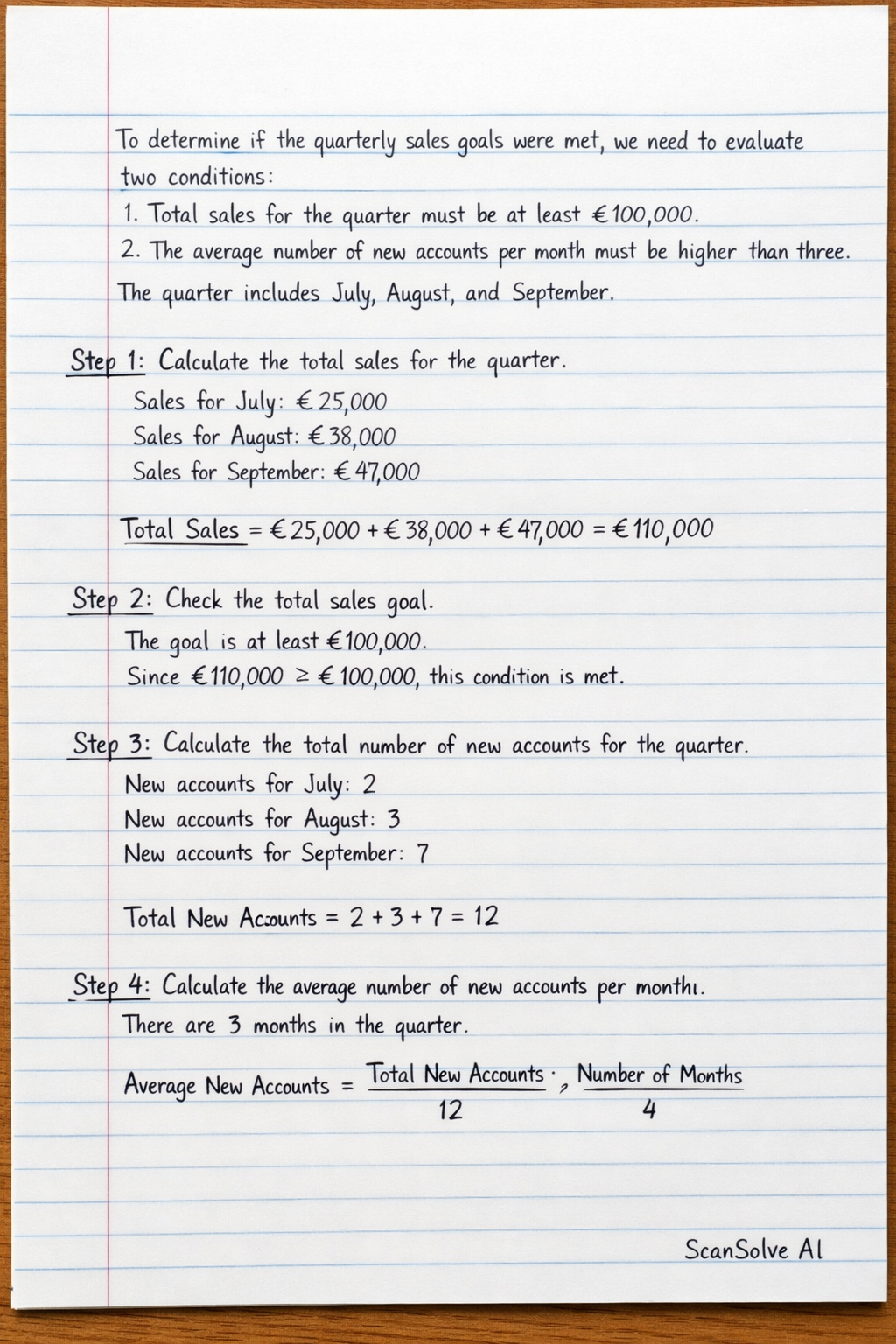 Handwritten step-by-step solution preview