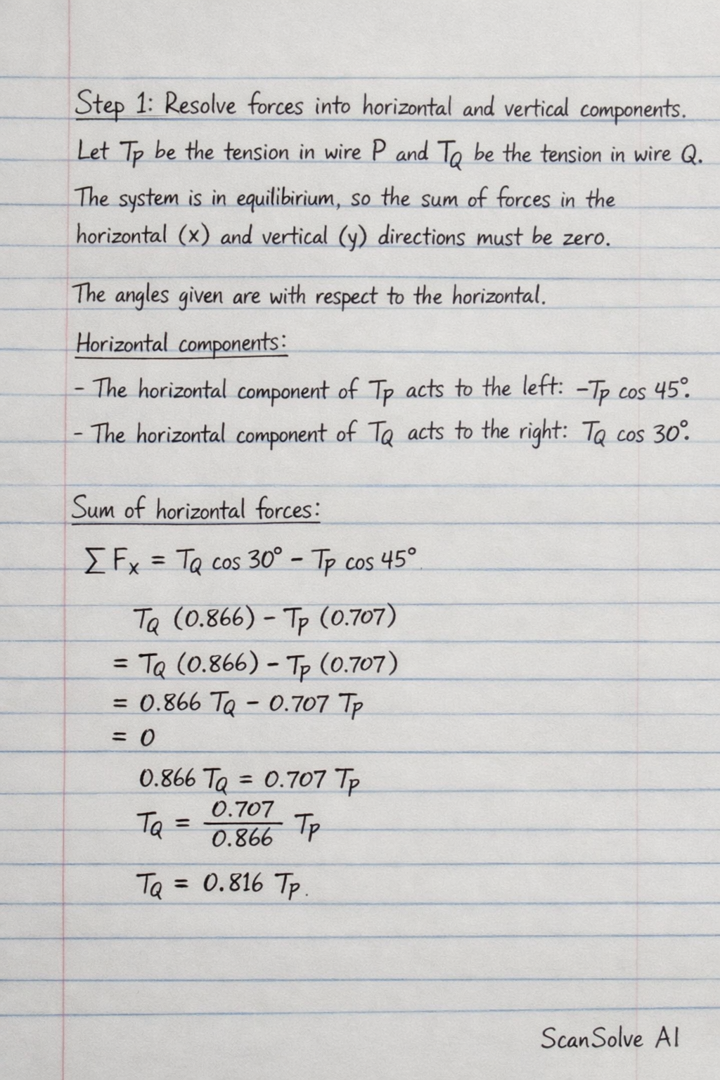 Handwritten step-by-step solution preview