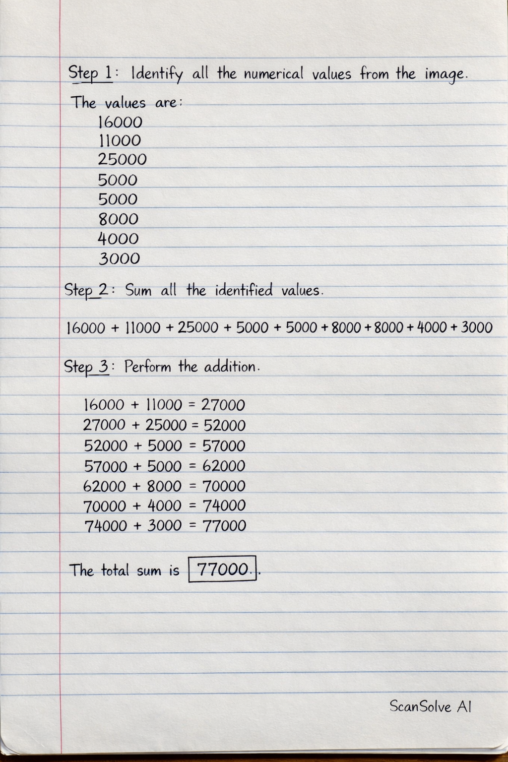 Handwritten step-by-step solution preview