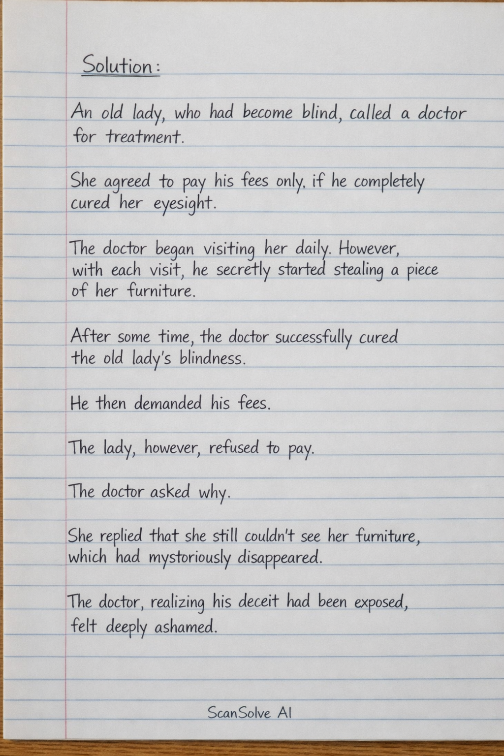 Handwritten step-by-step solution preview