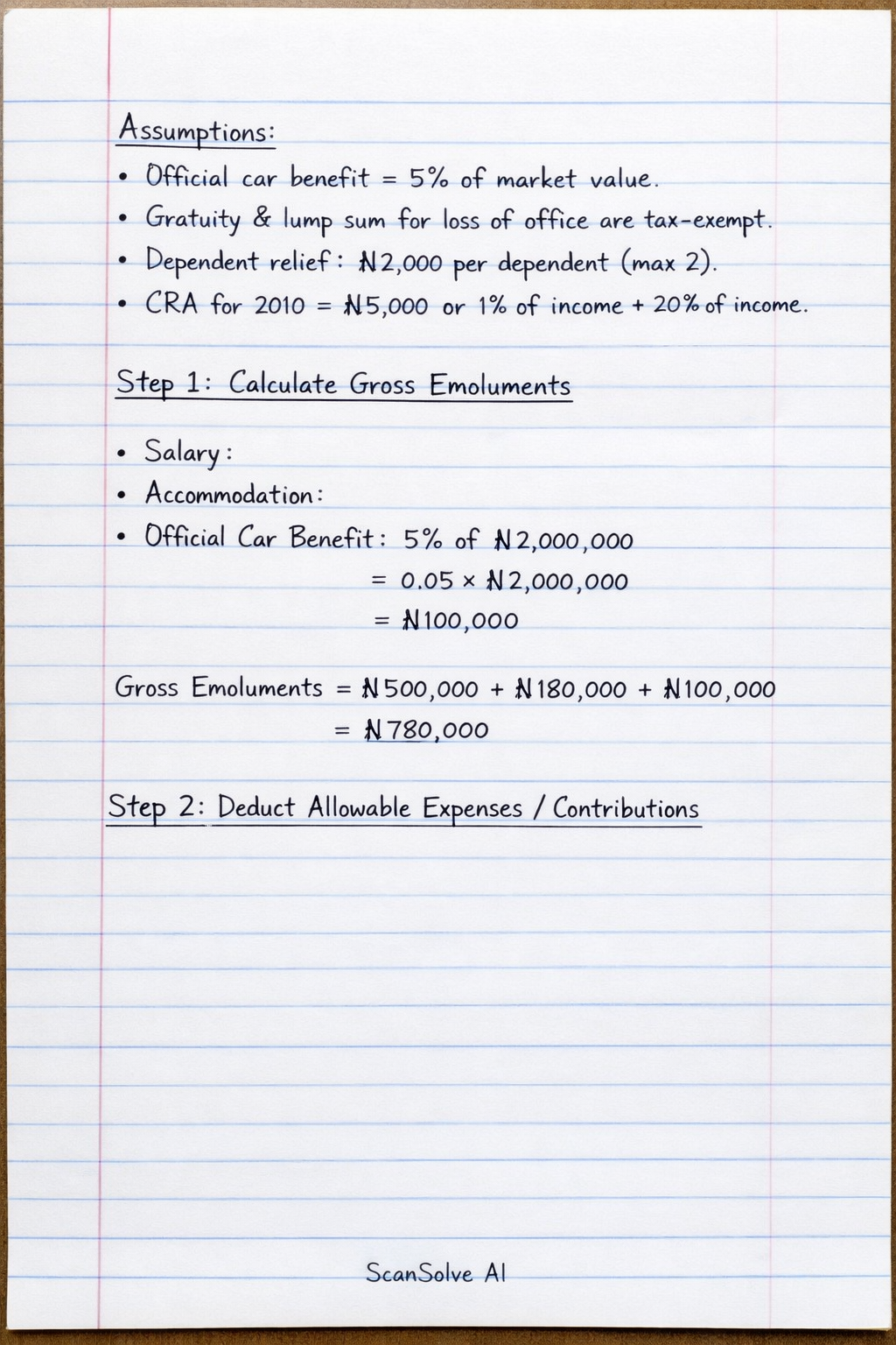Handwritten step-by-step solution preview