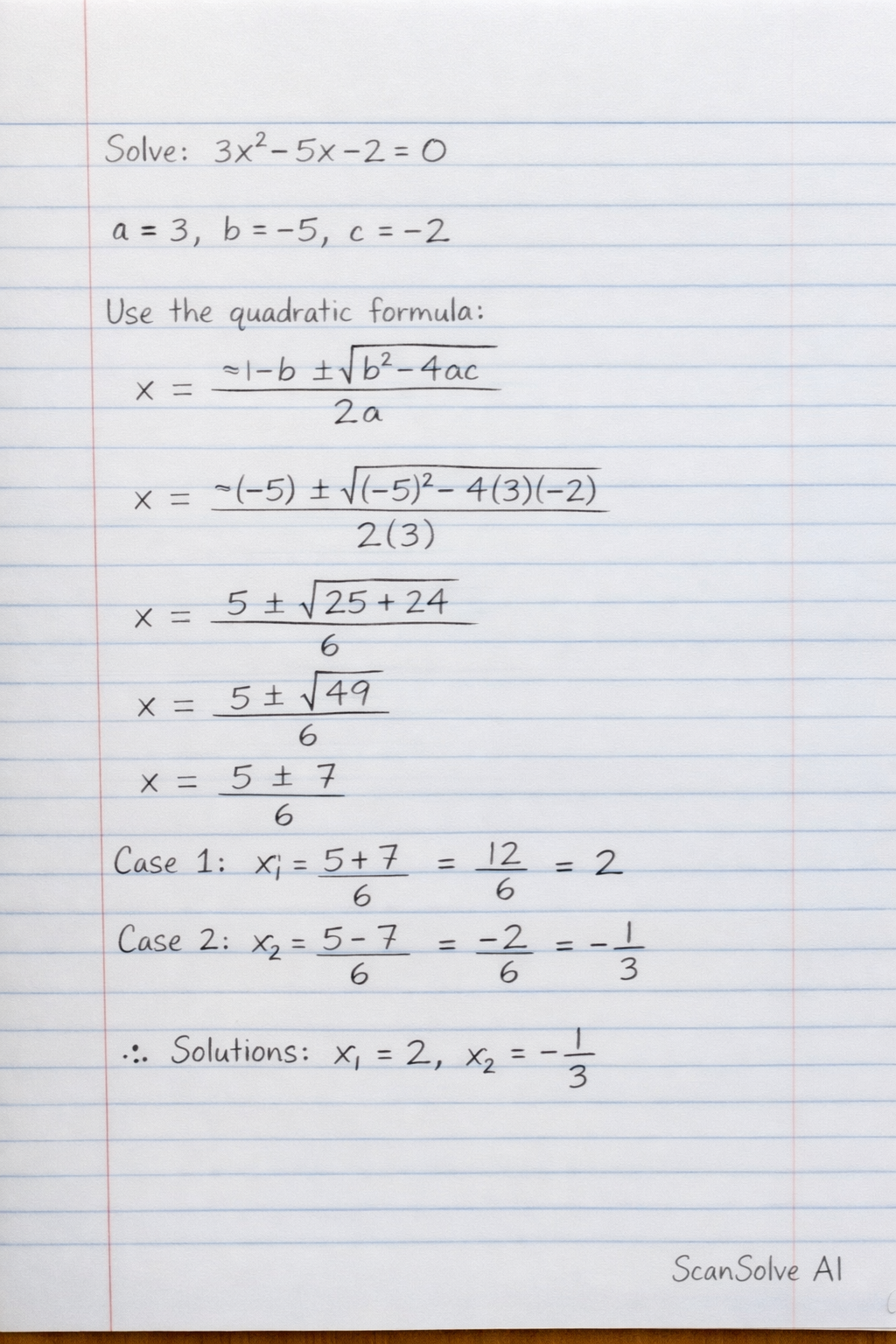 Handwritten step-by-step solution preview