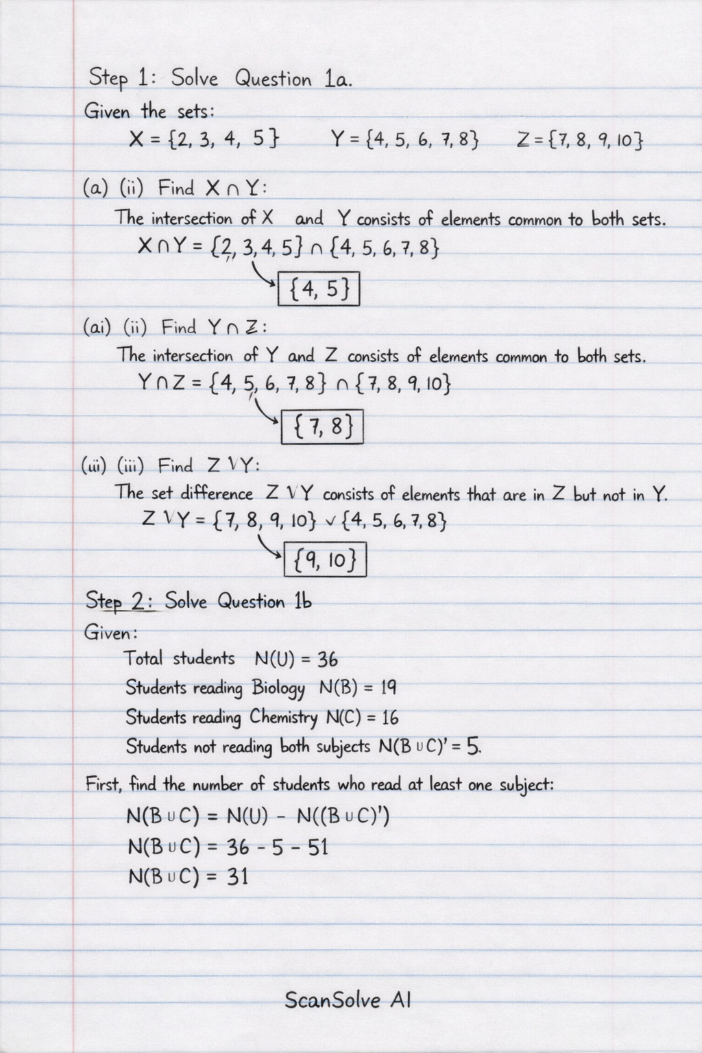 Handwritten step-by-step solution preview