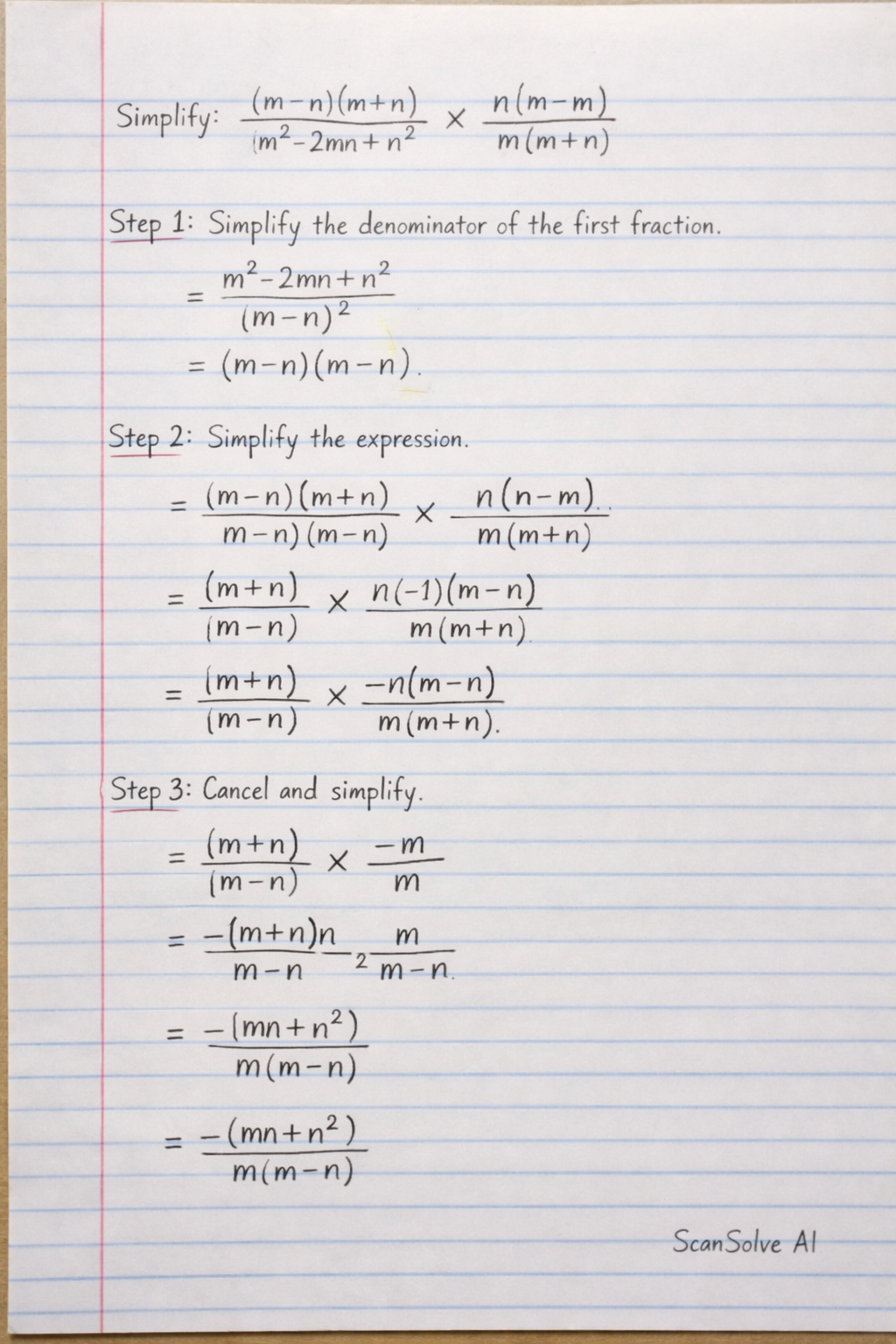 Handwritten step-by-step solution preview
