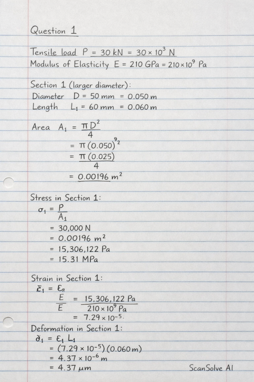 Handwritten step-by-step solution preview
