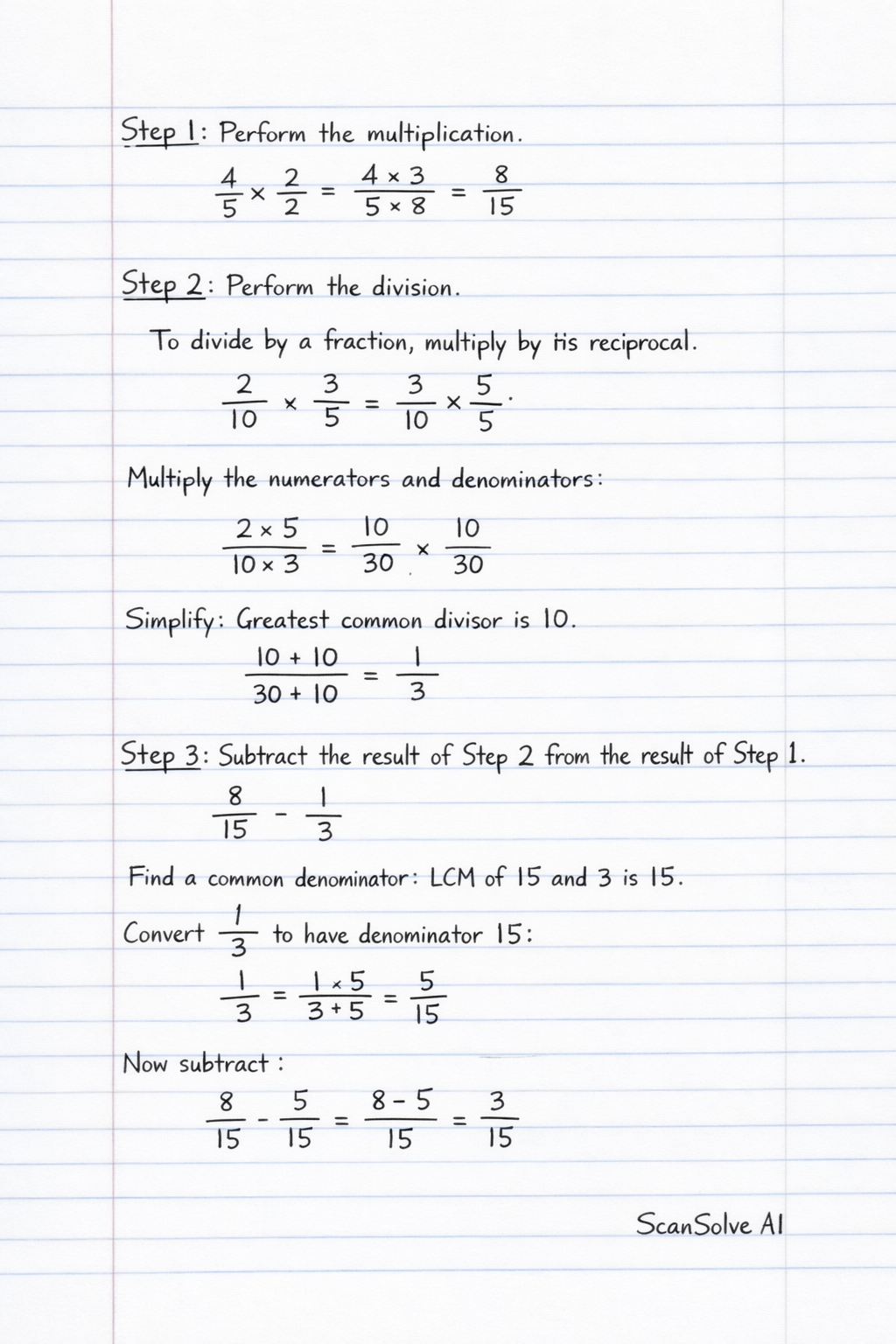 Handwritten step-by-step solution preview