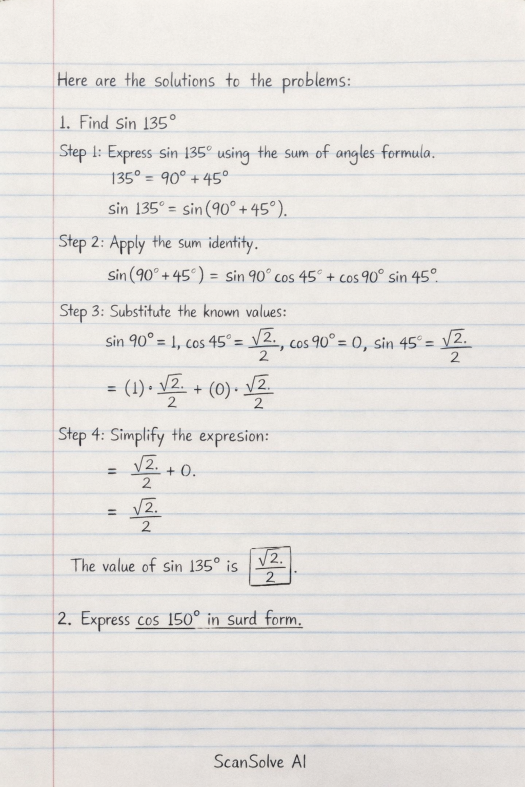 Handwritten step-by-step solution preview