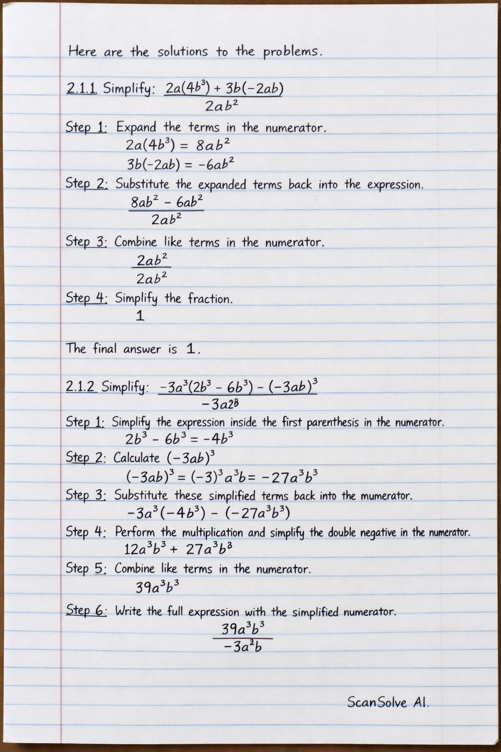 Handwritten step-by-step solution preview