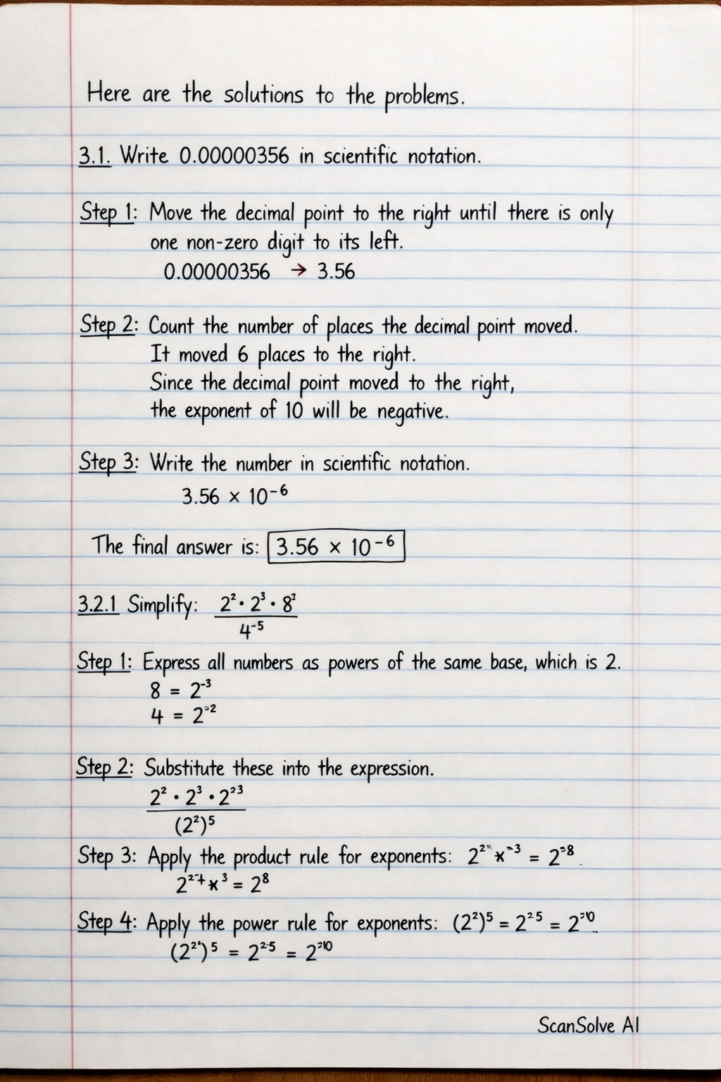 Handwritten step-by-step solution preview