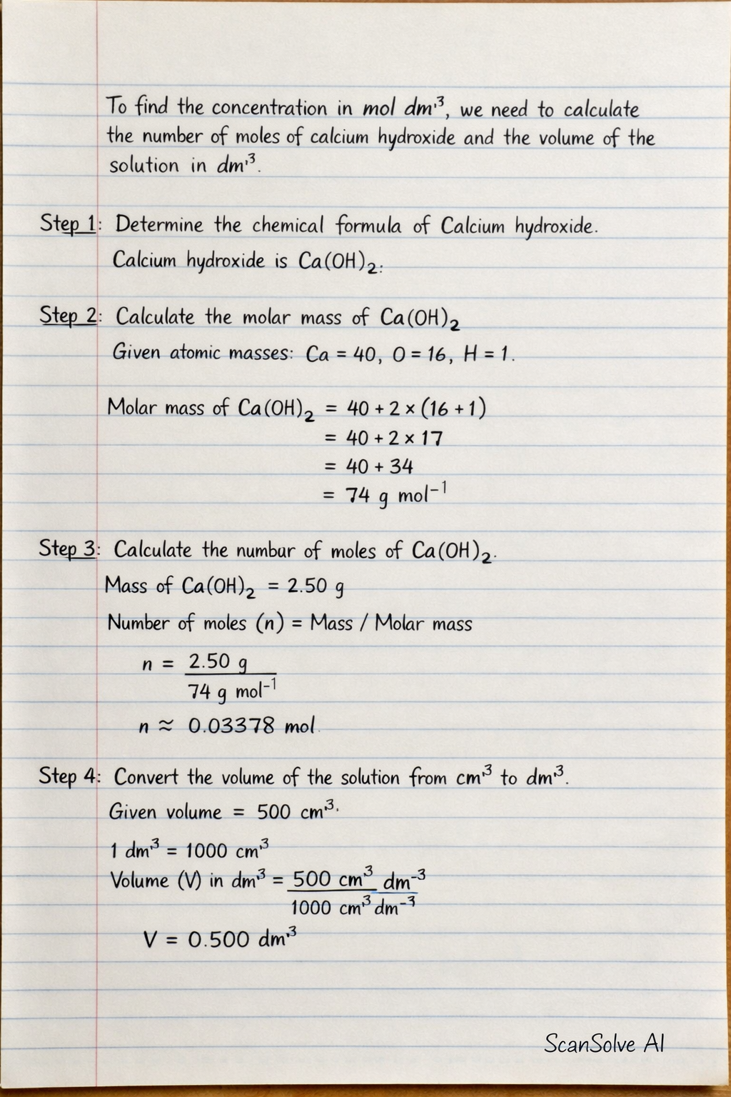 Handwritten step-by-step solution preview