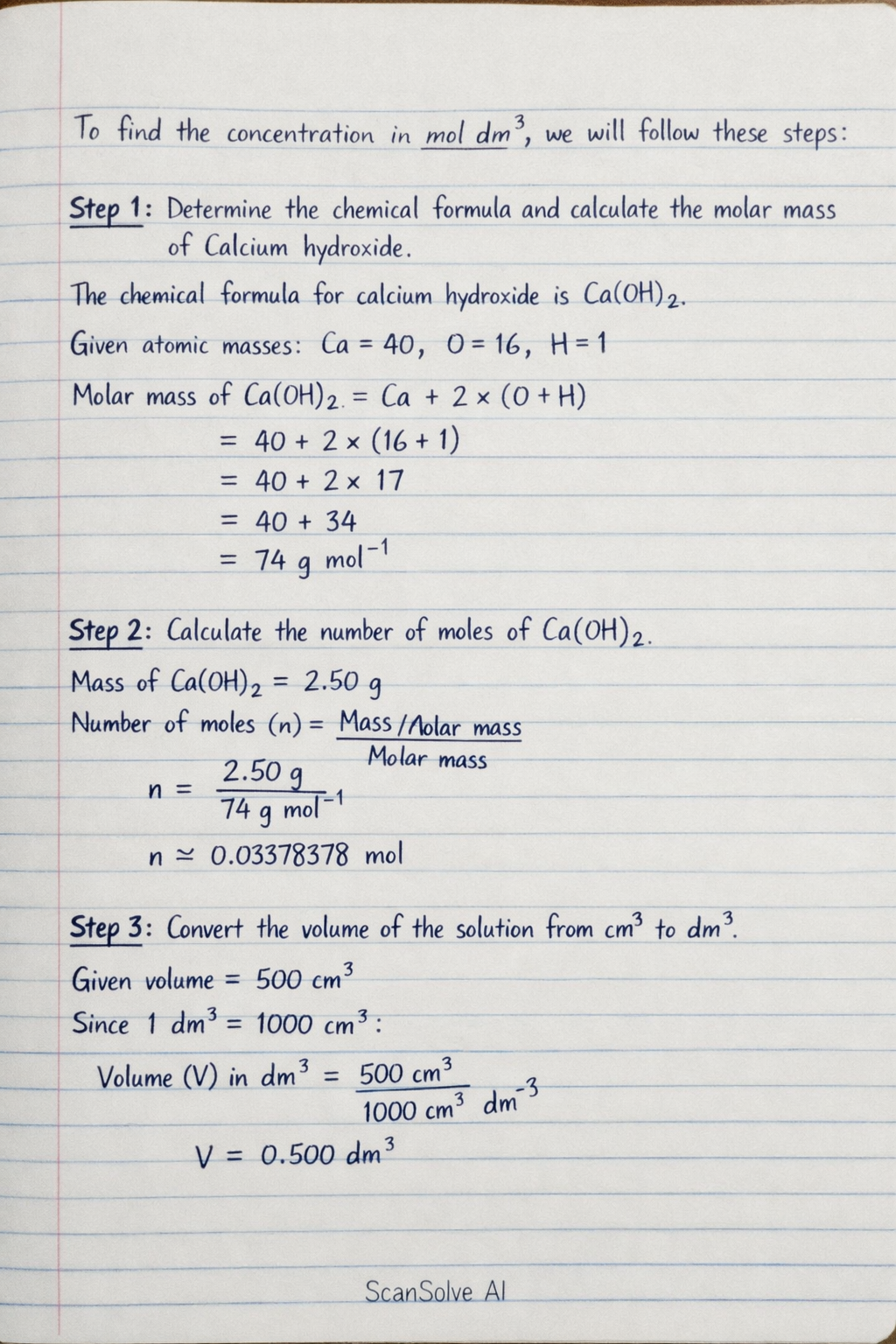 Handwritten step-by-step solution preview