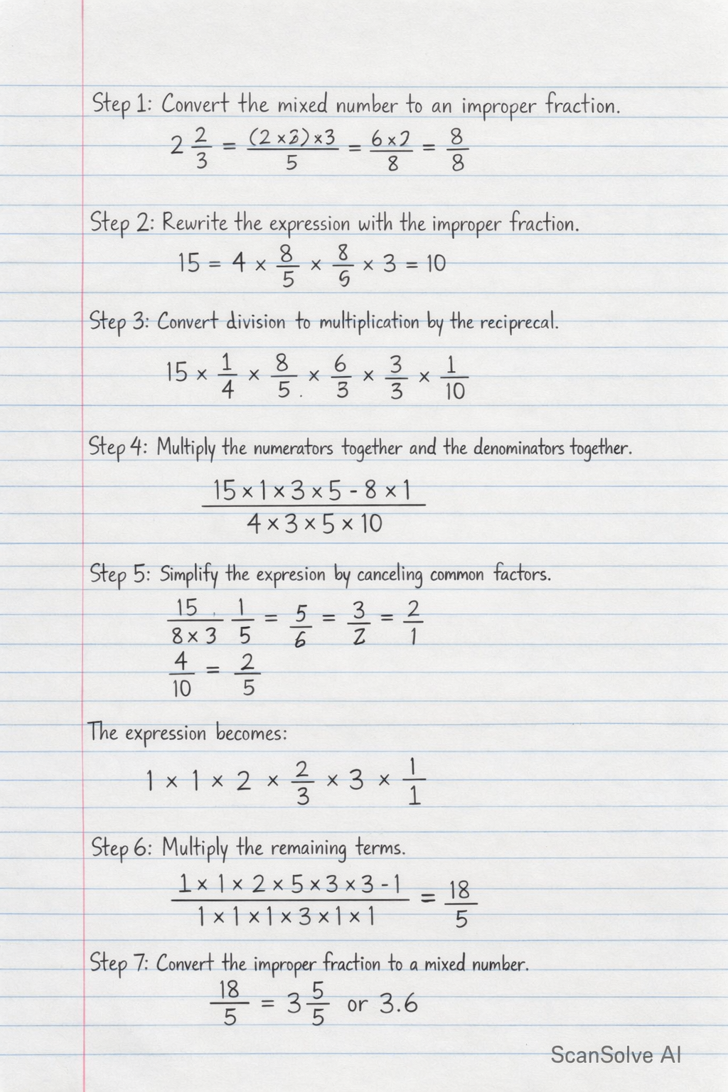 Handwritten step-by-step solution preview