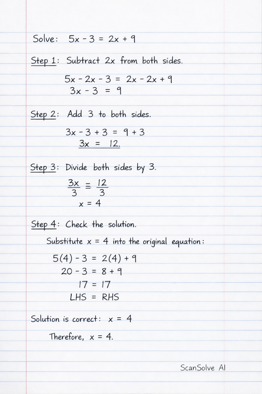 Handwritten step-by-step solution preview