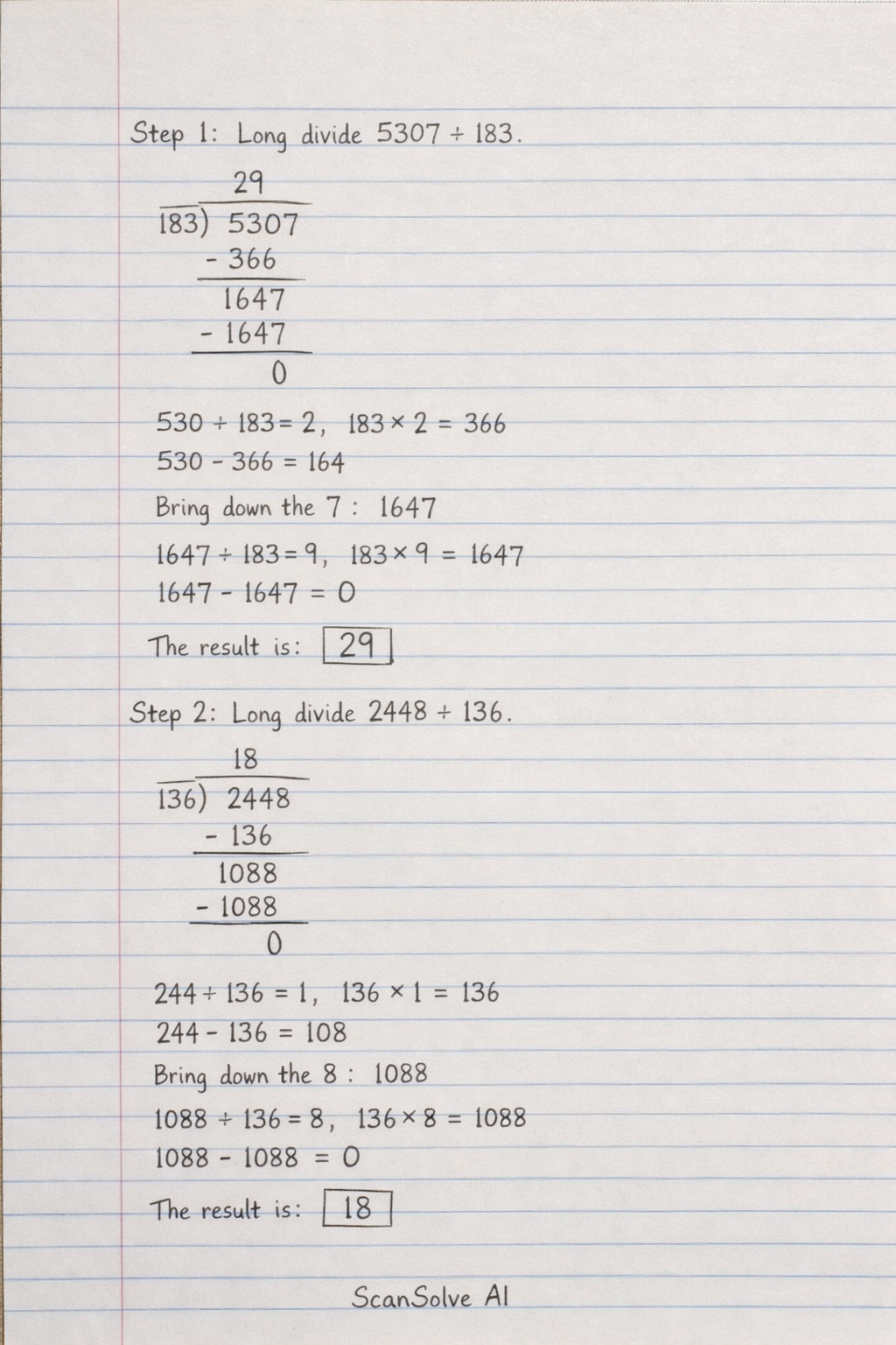 Handwritten step-by-step solution preview