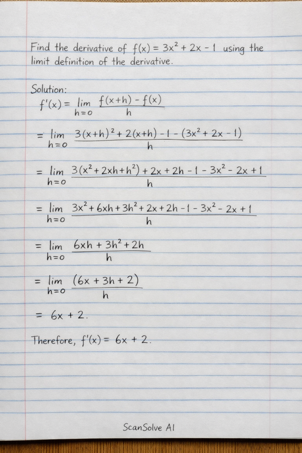Handwritten step-by-step solution preview