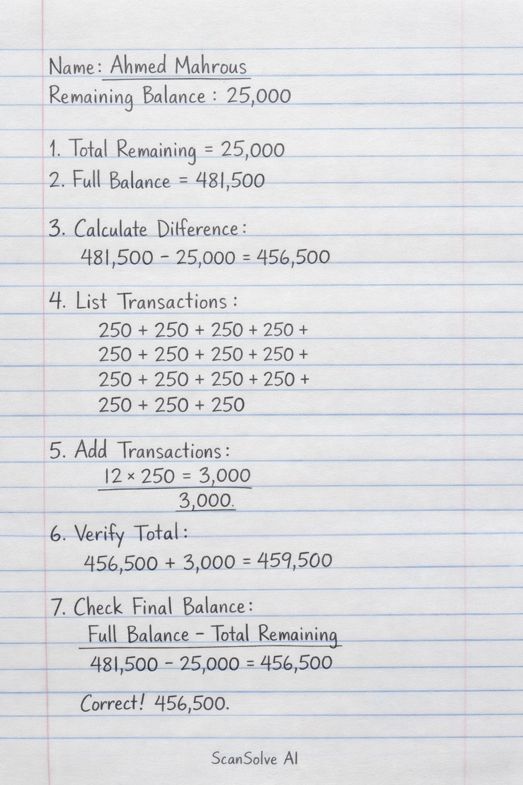 Handwritten step-by-step solution preview