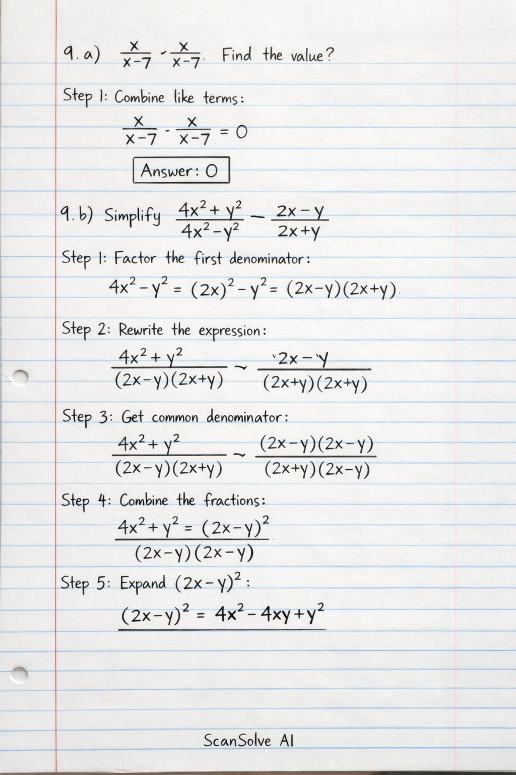 Handwritten step-by-step solution preview