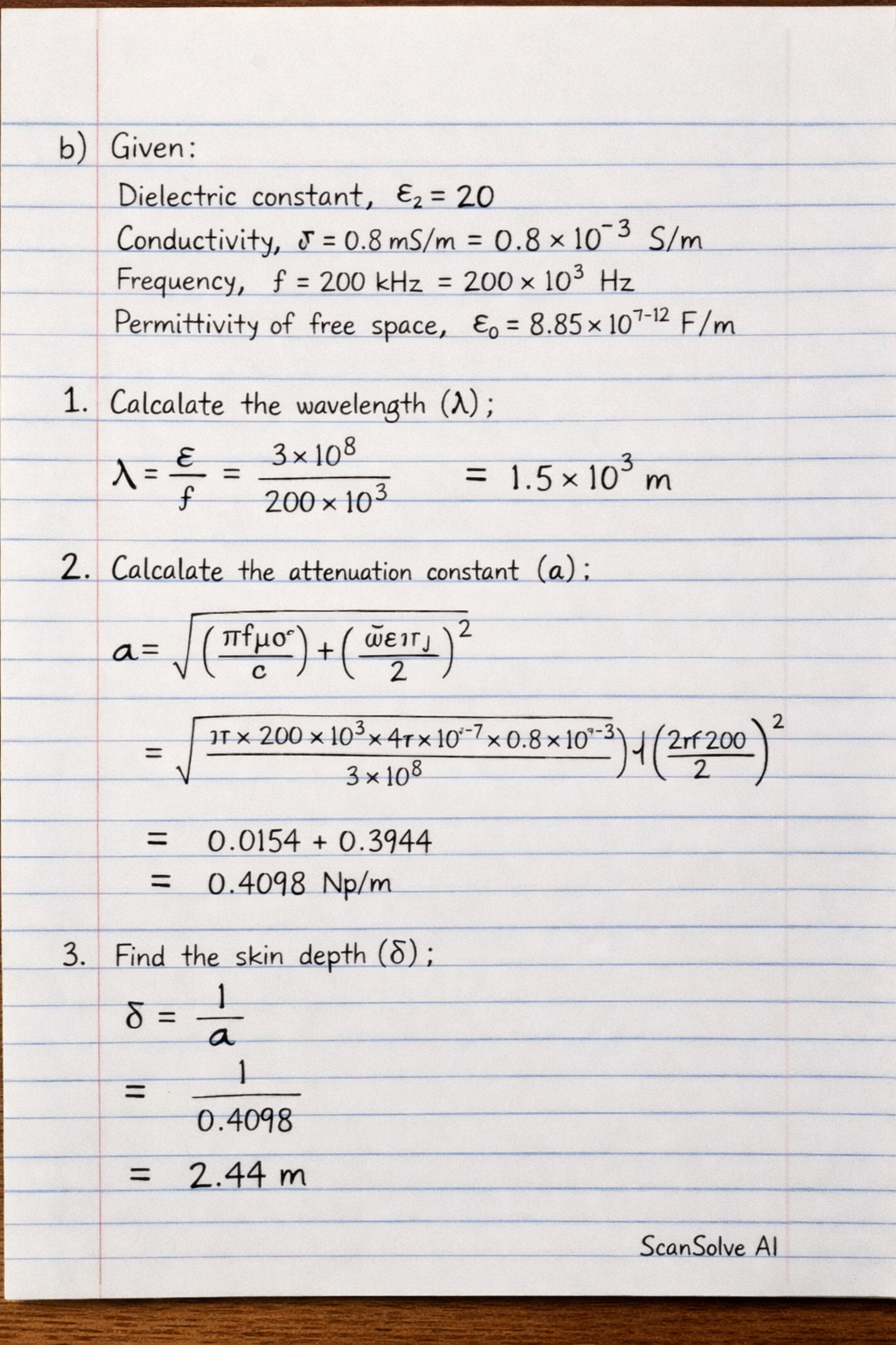 Handwritten step-by-step solution