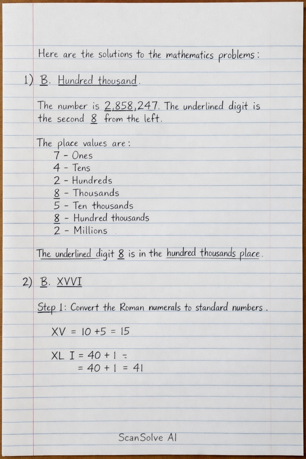 Handwritten step-by-step solution