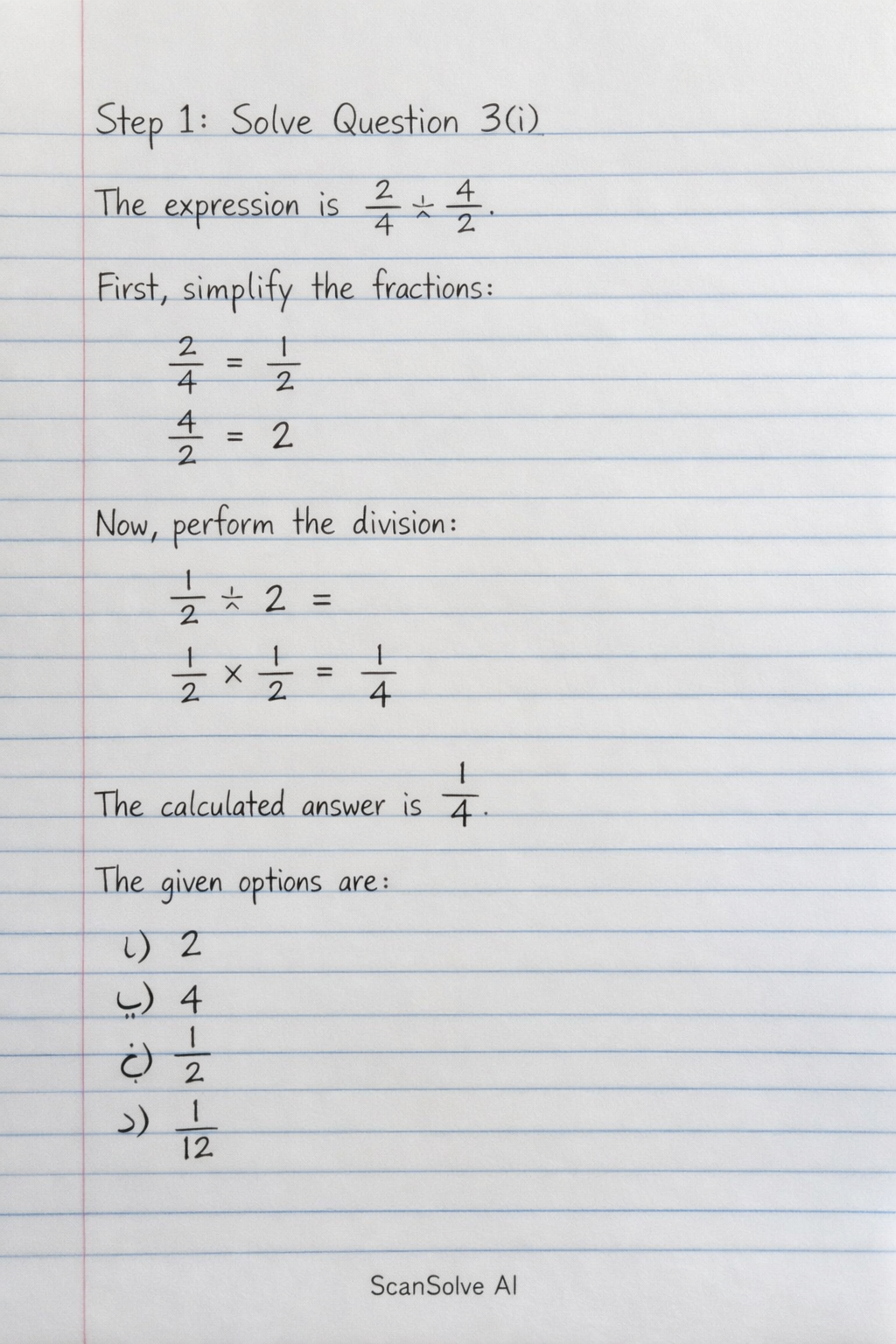 Handwritten step-by-step solution preview