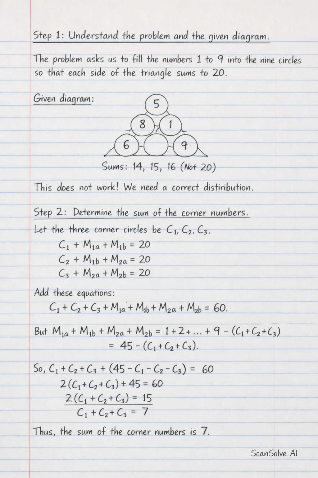Handwritten step-by-step solution