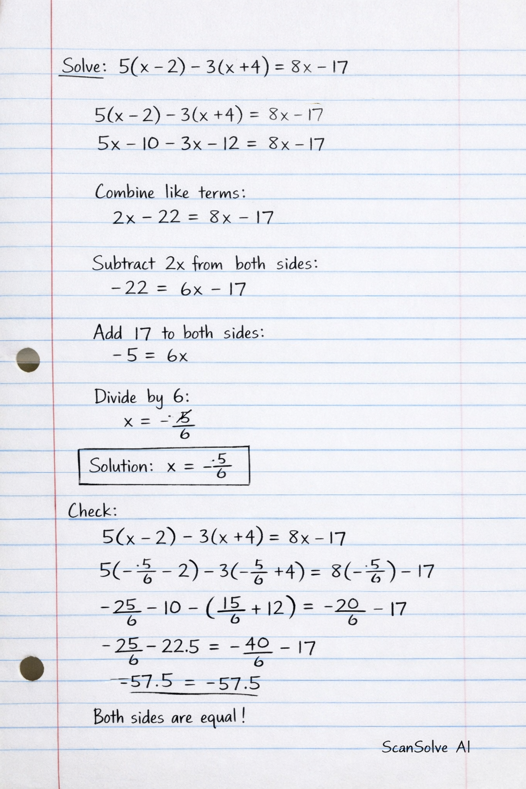 Handwritten step-by-step solution preview