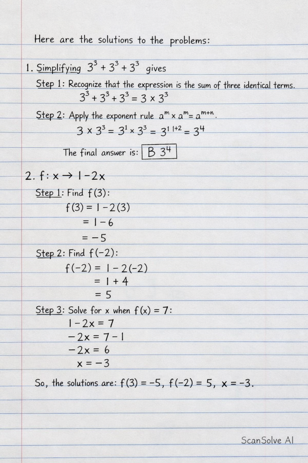 Handwritten step-by-step solution preview
