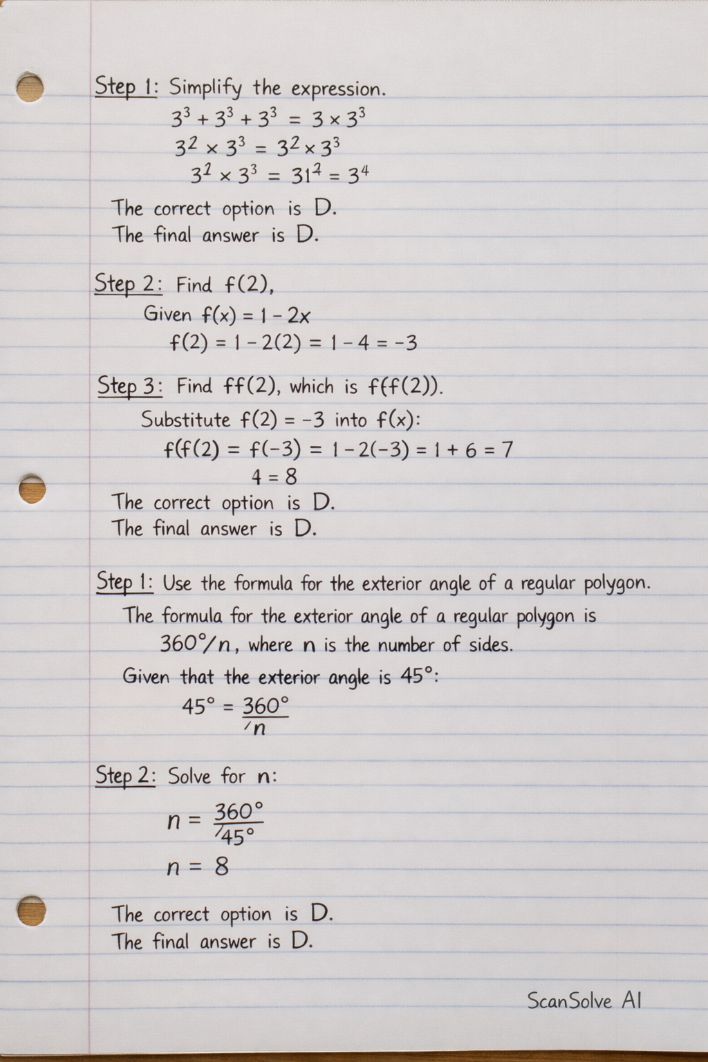 Handwritten step-by-step solution preview