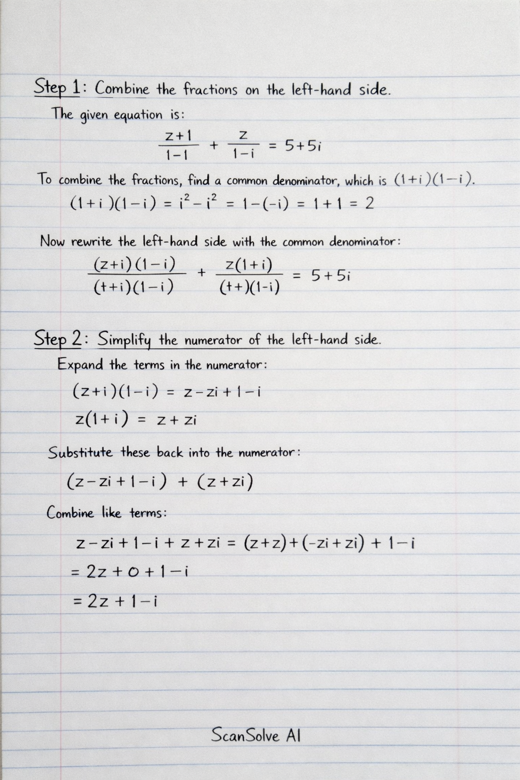 Handwritten step-by-step solution preview