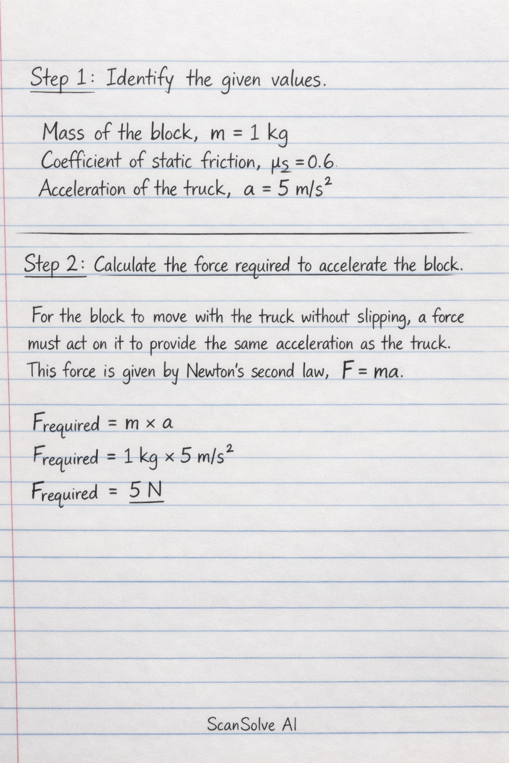 Handwritten step-by-step solution preview