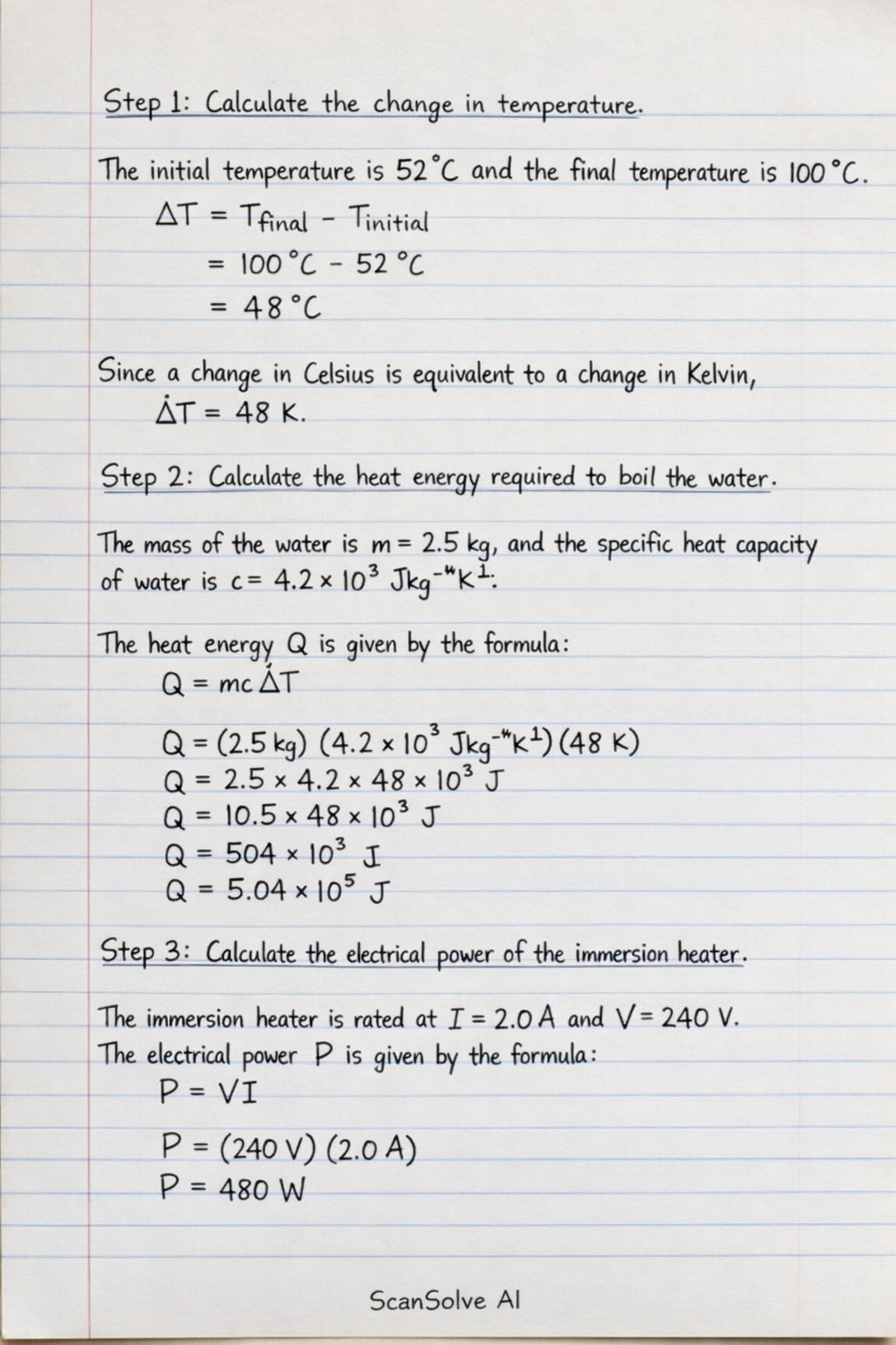 Handwritten step-by-step solution preview