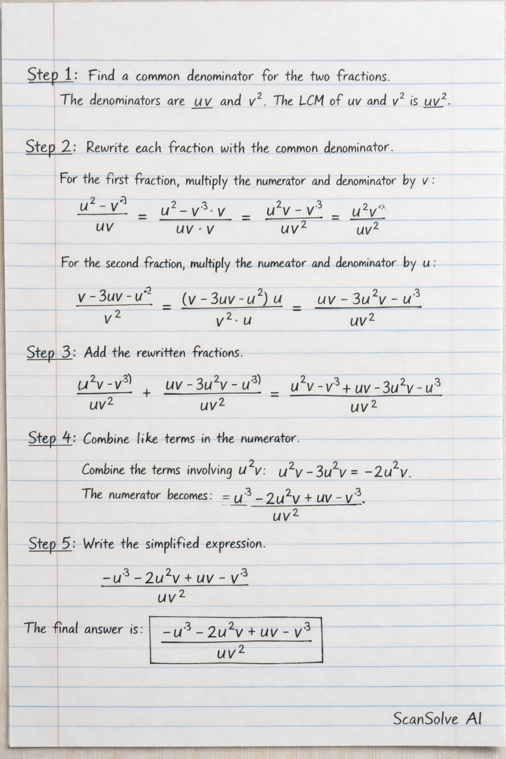 Handwritten step-by-step solution preview