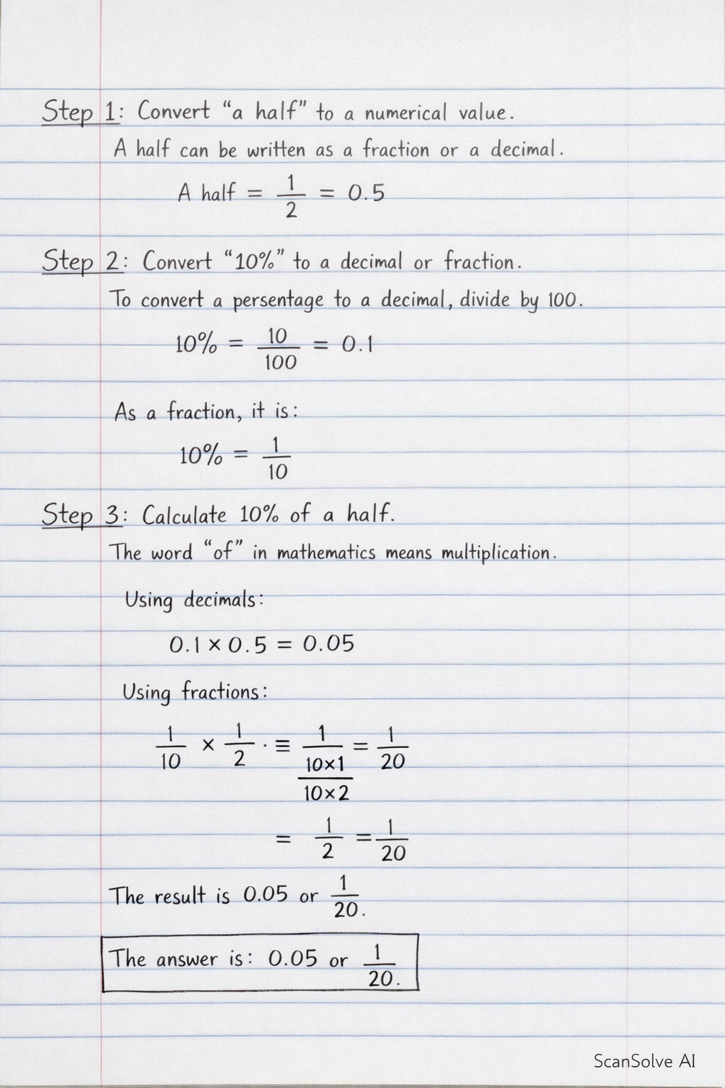 Handwritten step-by-step solution preview