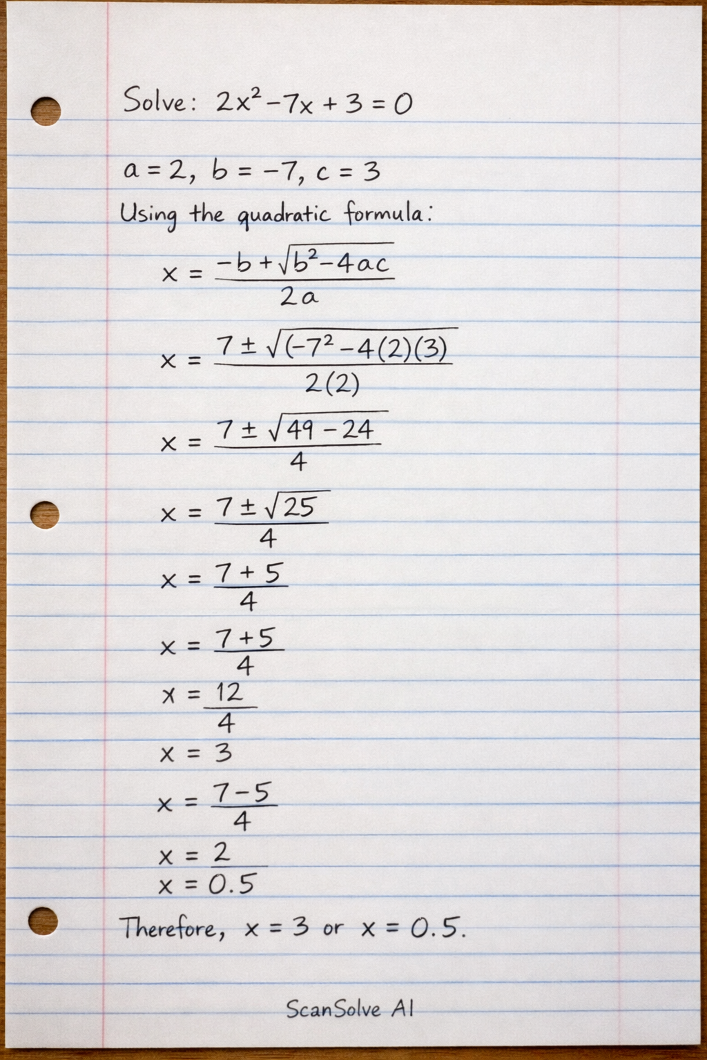 Handwritten step-by-step solution preview