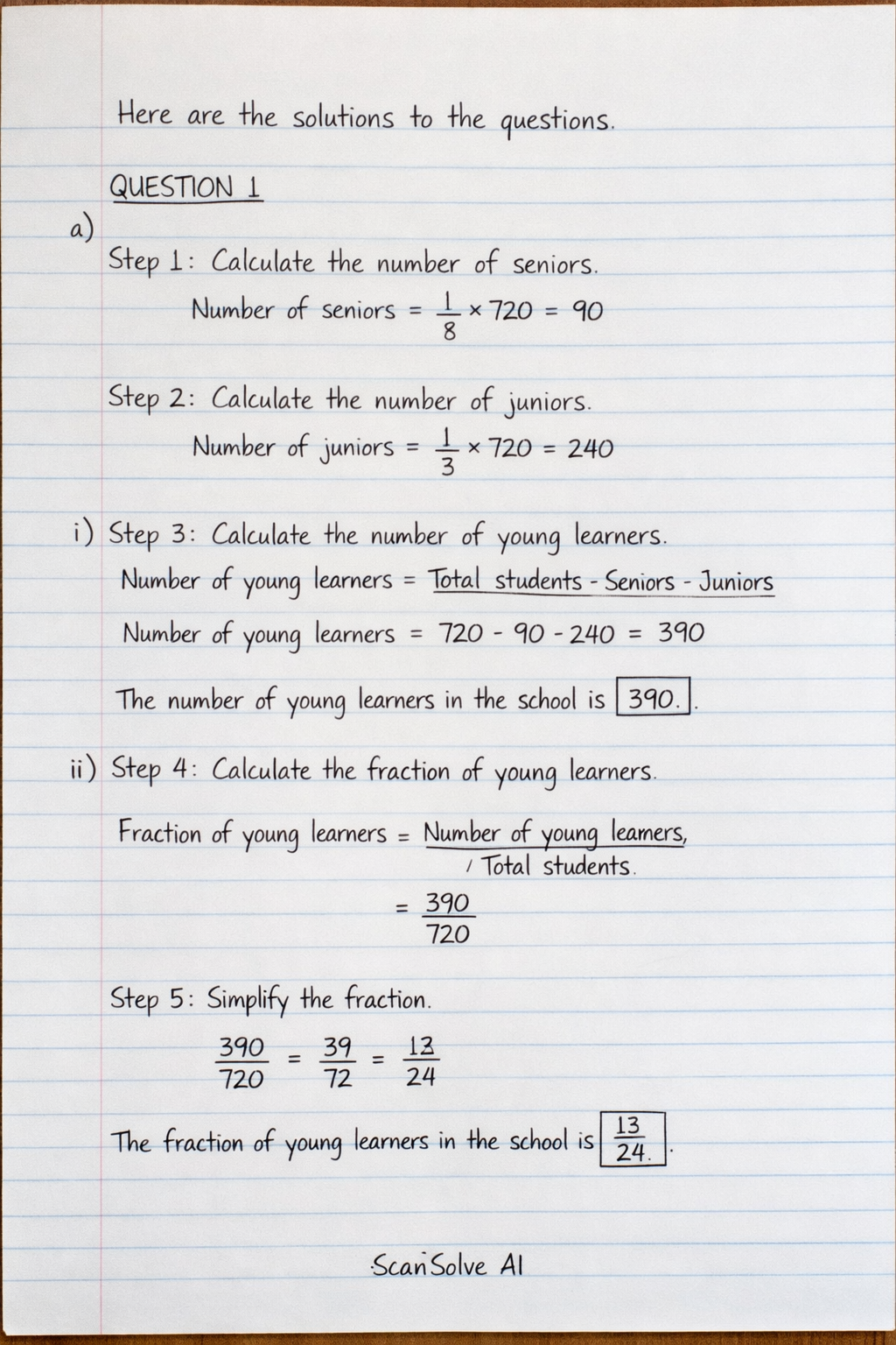 Handwritten step-by-step solution preview